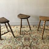 Set of 3 wooden stools