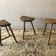 Set of 3 wooden stools