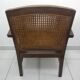 Fauteuil colonial en acajou et cannage