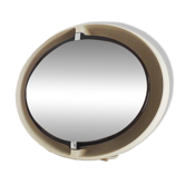 Grand miroir inclinable oval en plastique vintage retro lumineux