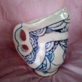 Zoomorphic pitcher in enamelled terracotta