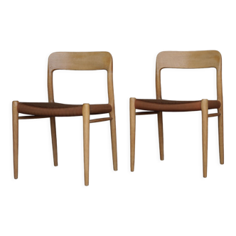 Chairs by Niels O. Møller for J.L. Moller, Model 75. Denmark. Set of 2