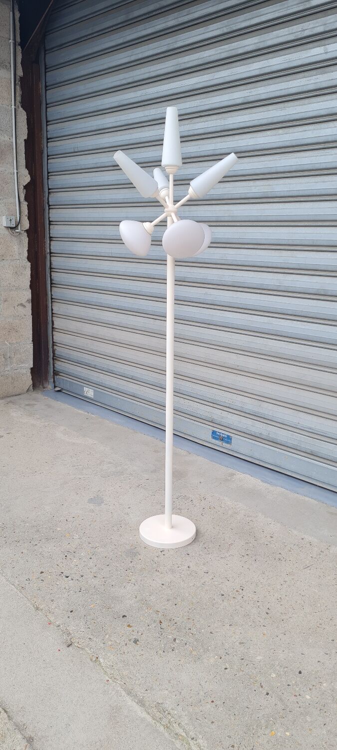 White opaline floor lamp 1950
