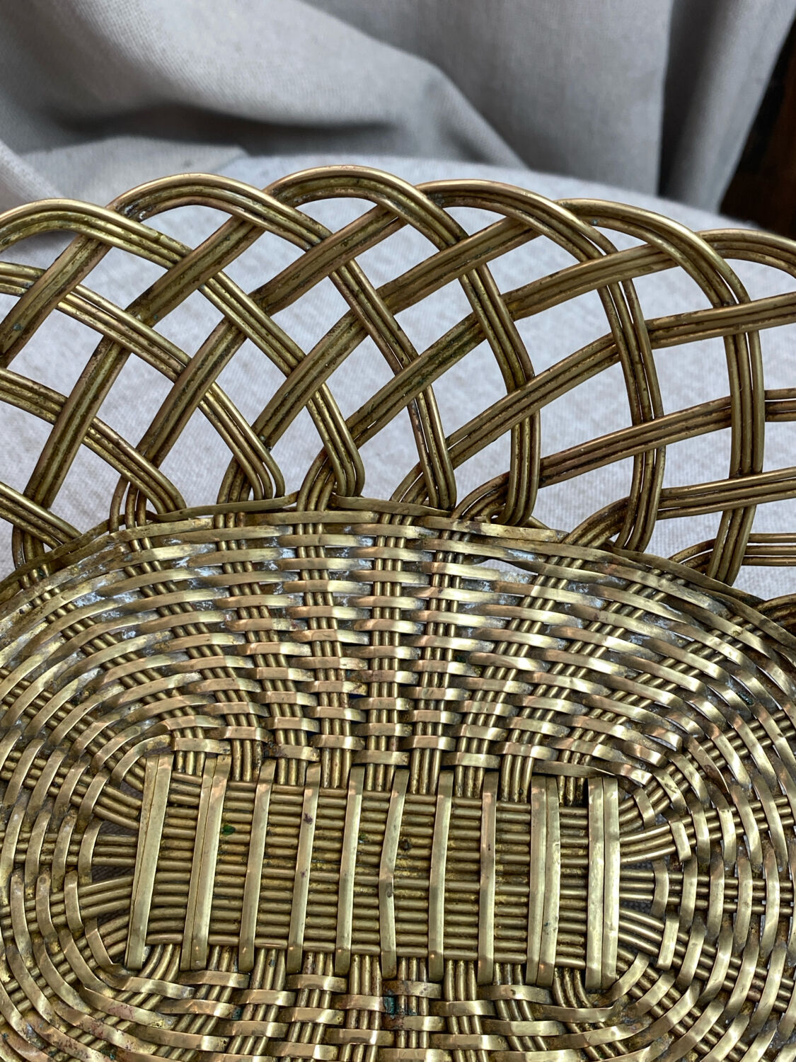 Brass woven basket