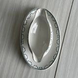 Saucière ancienne en porcelaine avec plateau