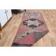 1970s Vintage Turkish Oushak Handmade Wool Cotton Pink Runner Rug 89x279