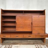 Maurice Pré high sideboard for Lieuvin in teak 1960