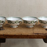 Set of cups and saucers, Sarreguemines porcelain, decoration "laurels"