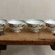 Set of cups and saucers, Sarreguemines porcelain, decoration "laurels"