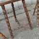 Lot 4 twisted wood tripod stools