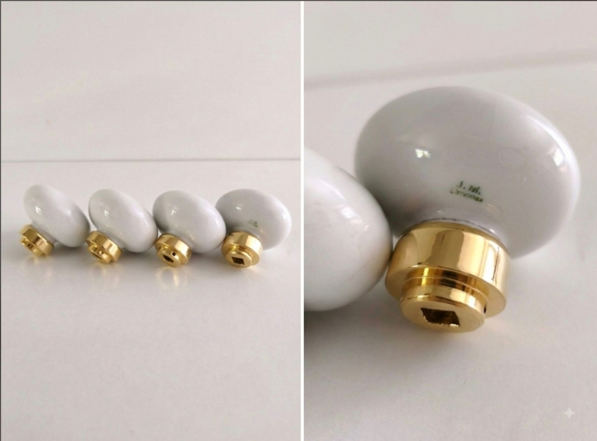 4 porcelain door handles