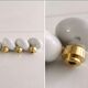 4 porcelain door handles