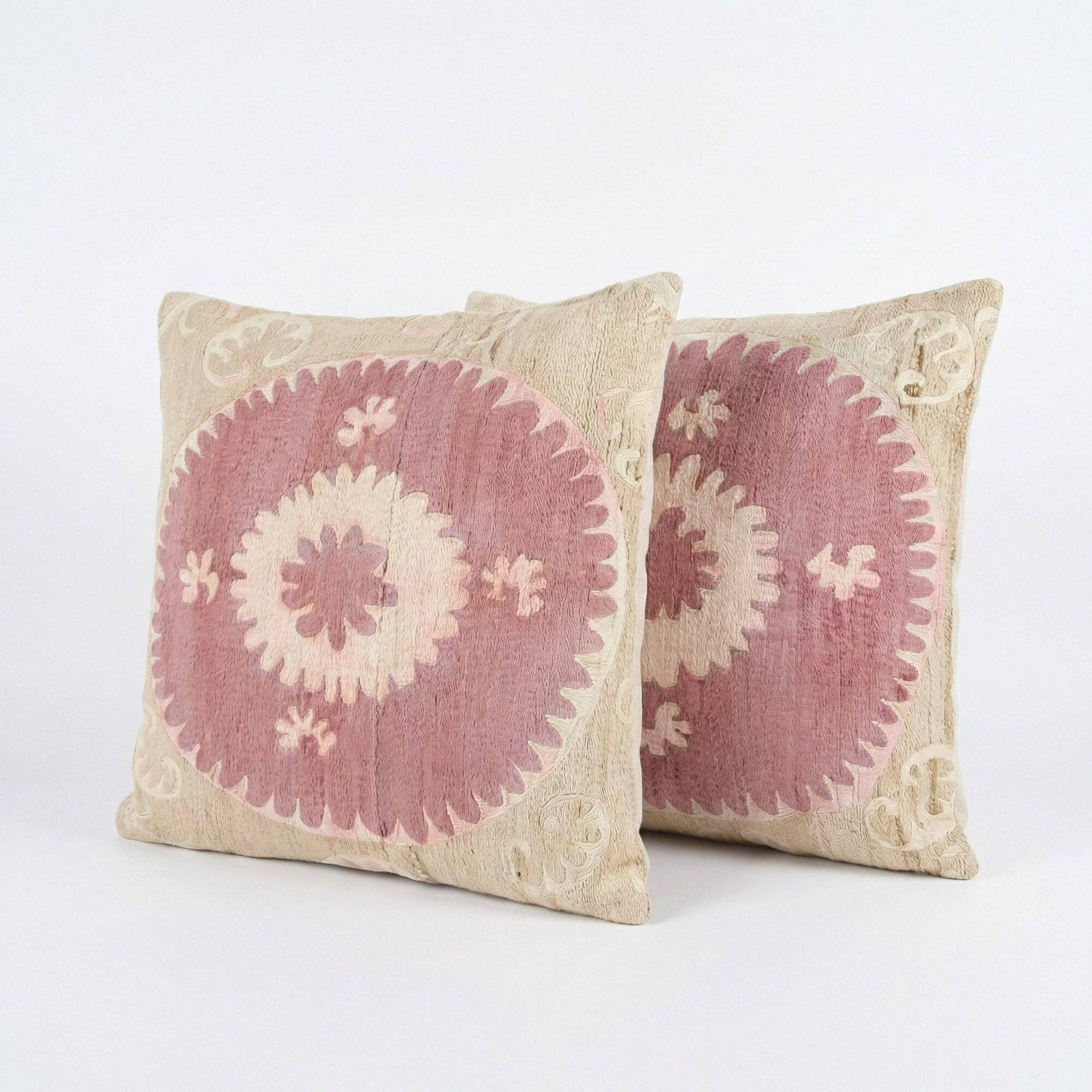 Set of 2 vintage embroidered cushion covers 58x64 cm