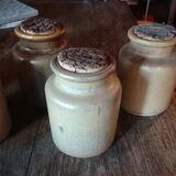 Lot of seven sandstone spice pots