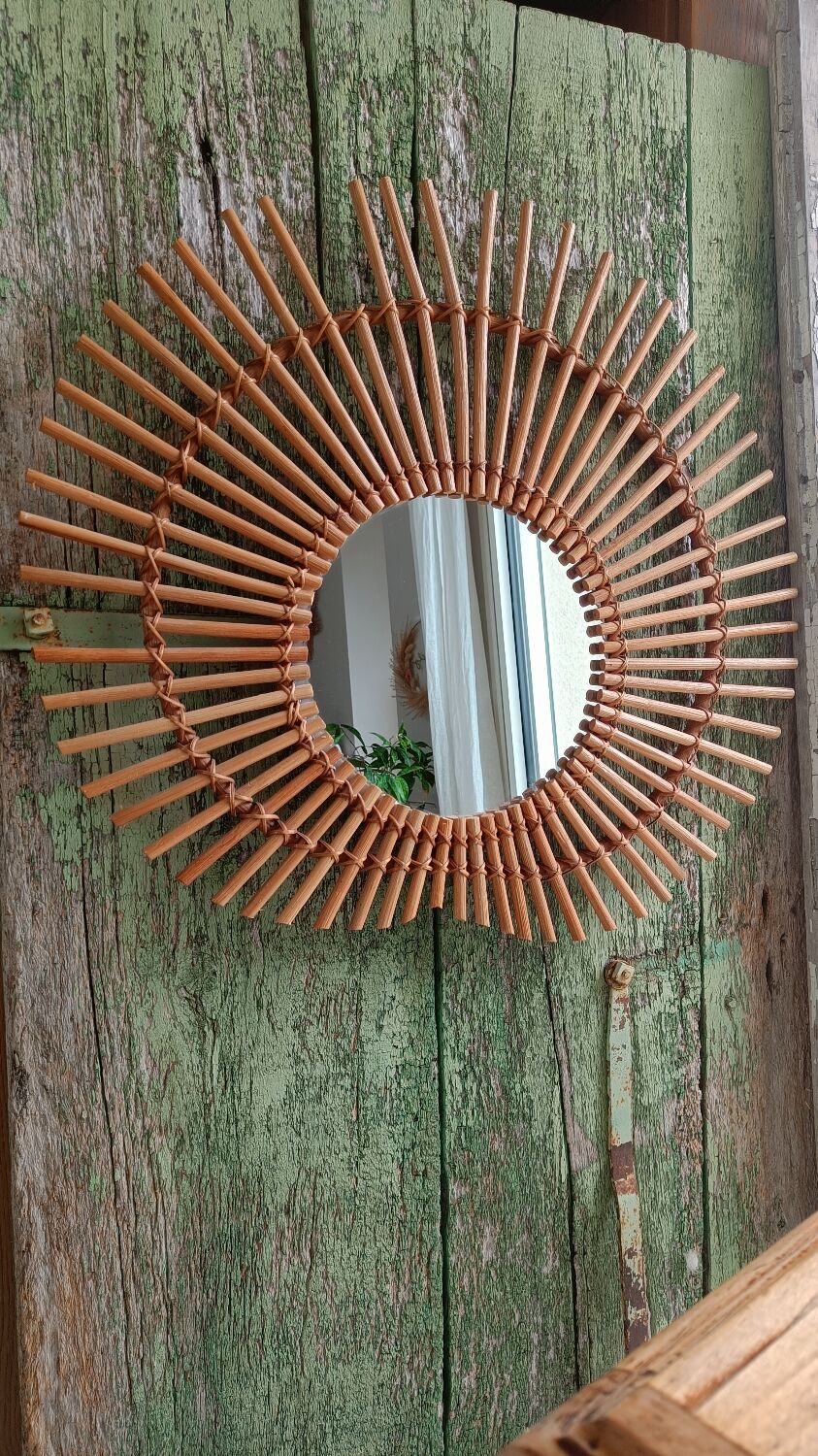 Rattan mirror