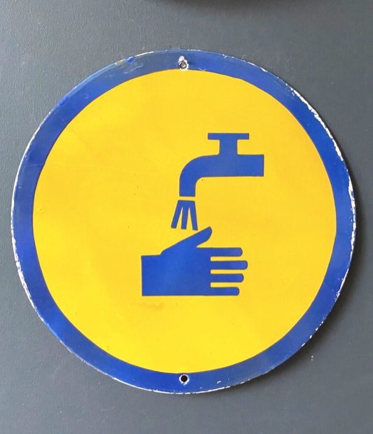 Wash your hands vintage european industrial enamel signs decoration