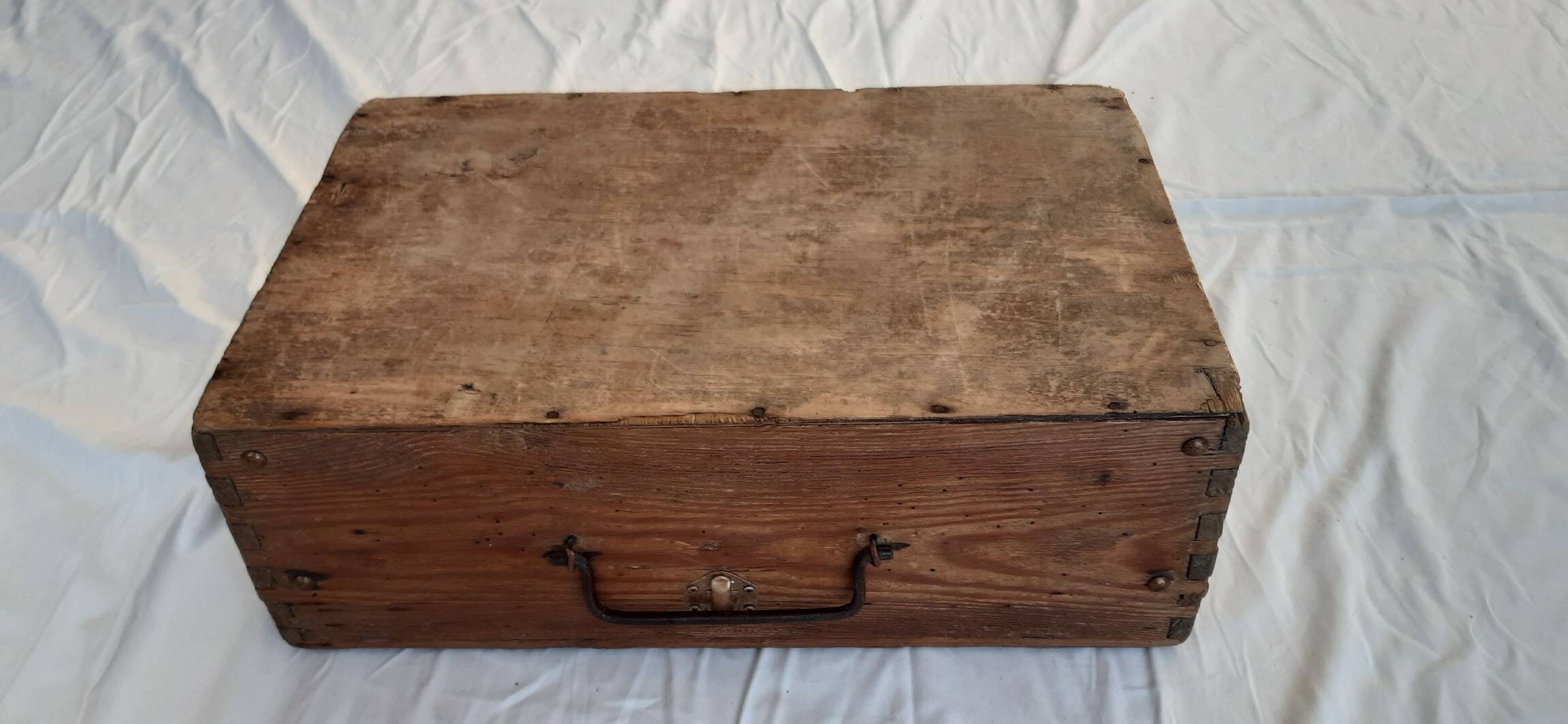 Old wooden suitcase