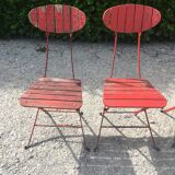 4 garden chairs folding metal wood