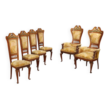 Group of Art Nouveau chairs and armchairs Italy 19th Century