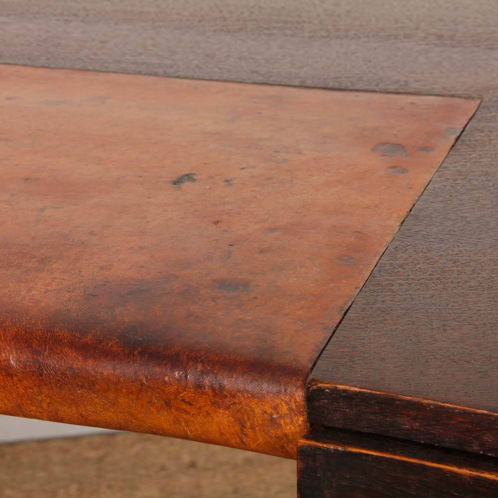 Art Deco desk in oak and leather from the 1930s