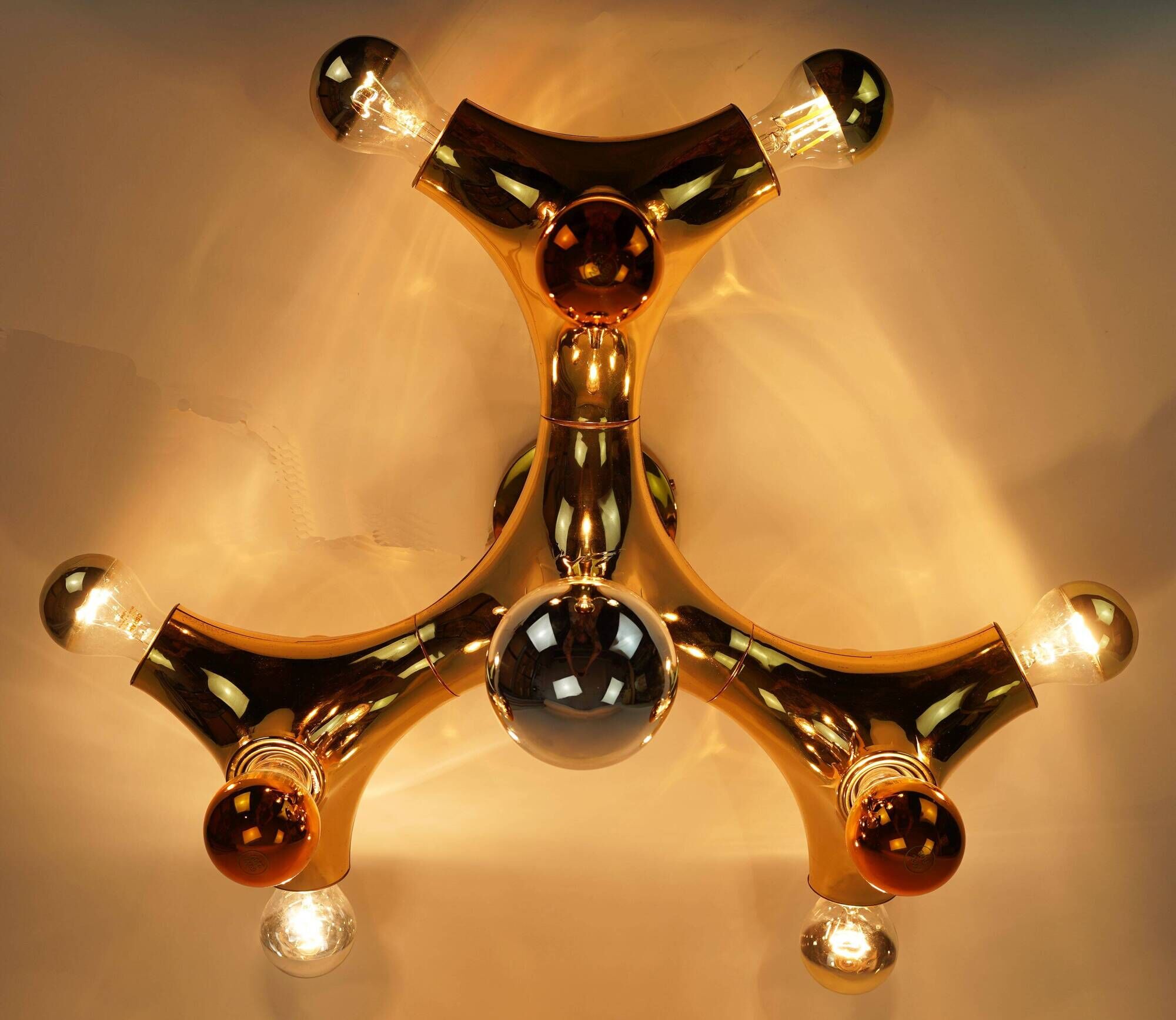 cosack gemini space age CEILING LIGHT - gold-colored - sputnik - 1970s