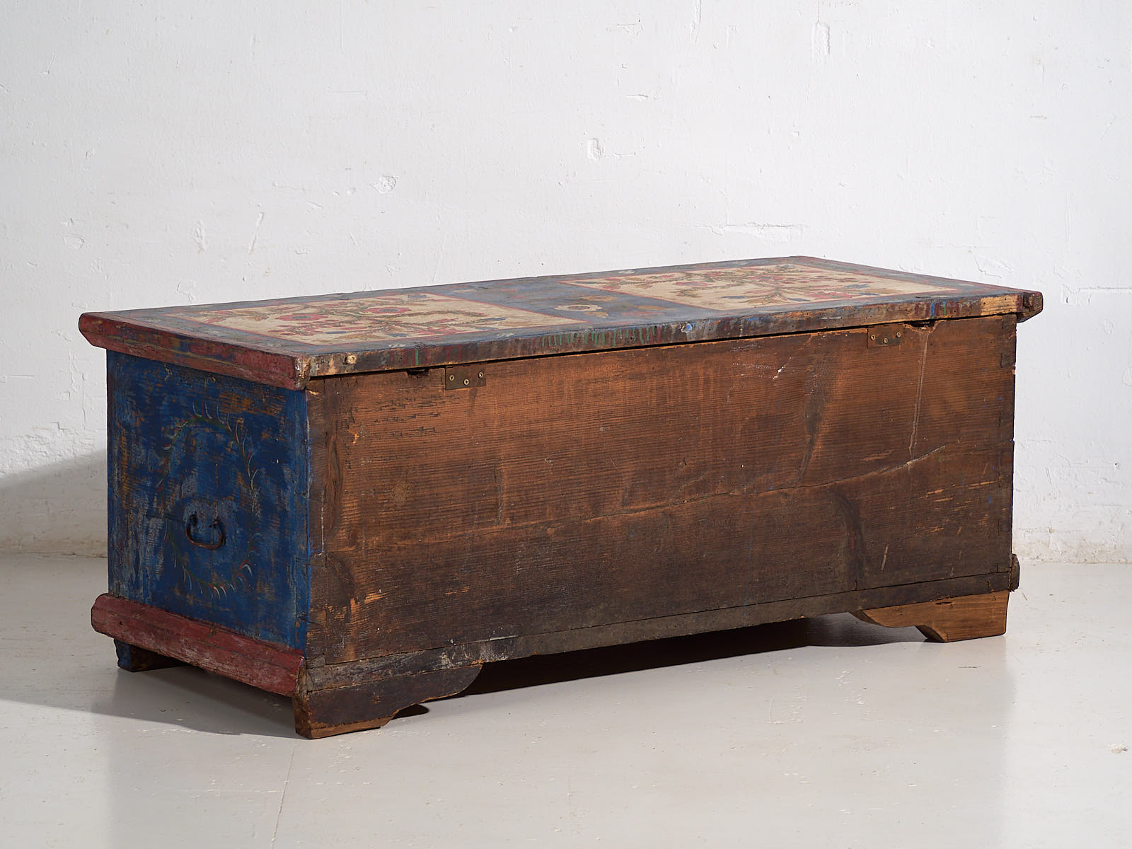 Antique blue folk art style chest (c.1920)