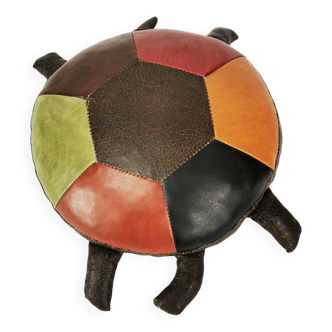 Patchwork leather pouffe - turtle, Germany 1960s