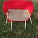 ARMCHAIR AND FOOTREST VINTAGE YEAR 1970 MOUMOUTE COLOR RED