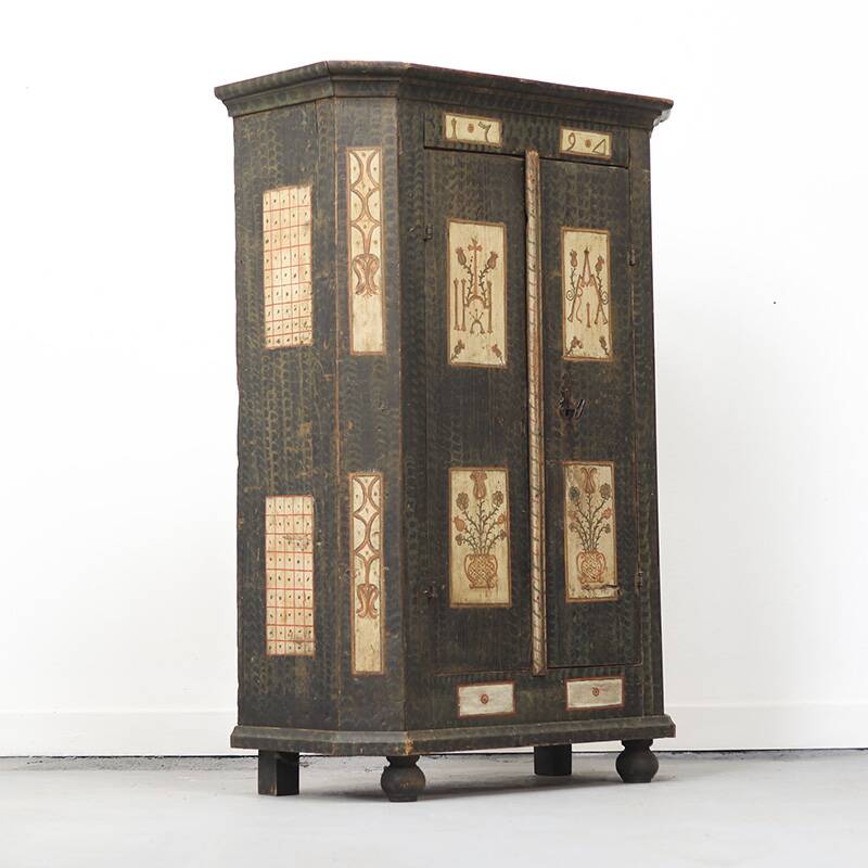 Painted Folk Art Bridal Cupboard 1794