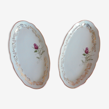 Lot 2 oval serving dishes Porcelaine Chauvigny