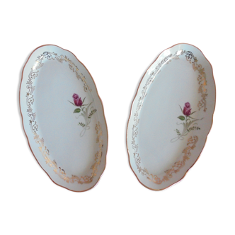 Lot 2 oval serving dishes Porcelaine Chauvigny