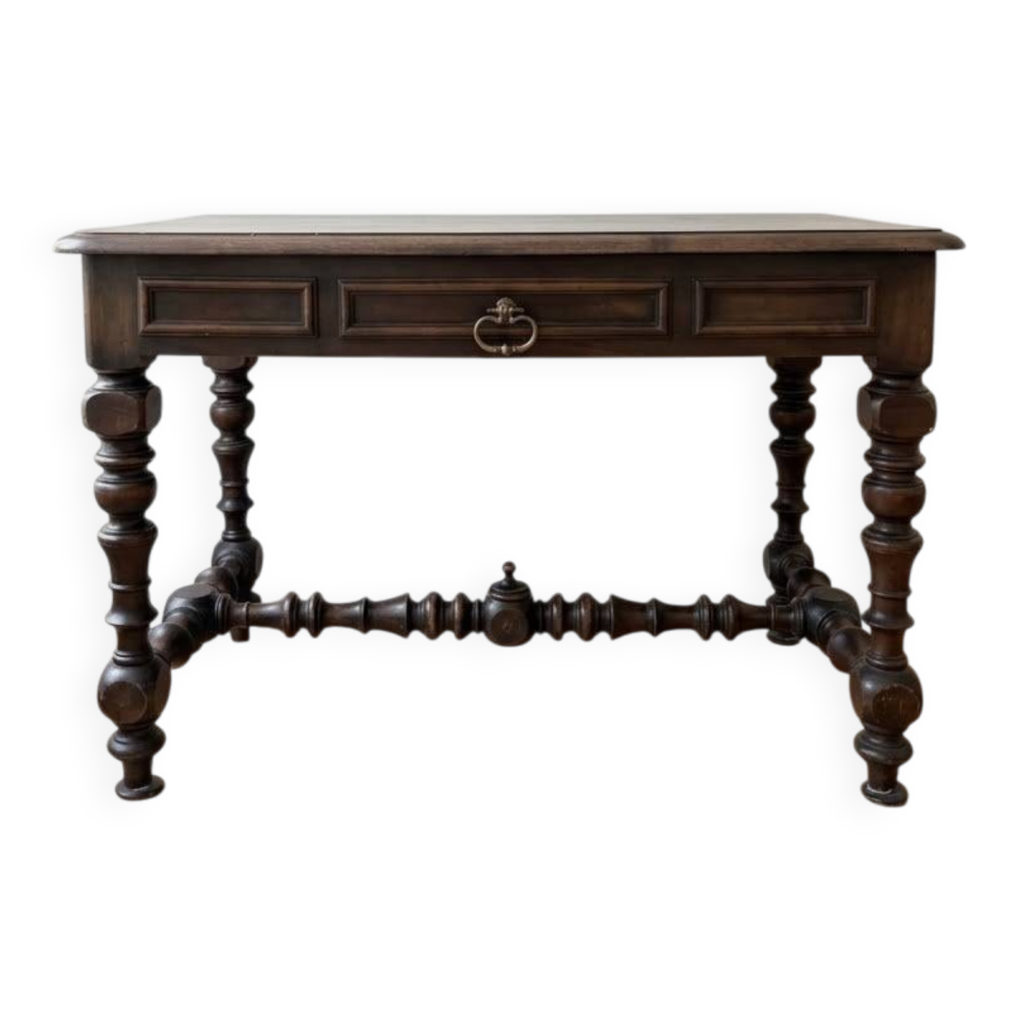 Antique Louis XIII style desk in solid wood