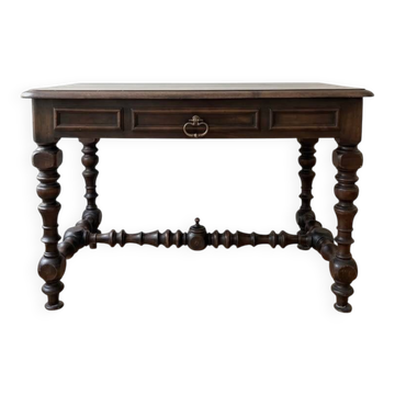 Antique Louis XIII style desk in solid wood