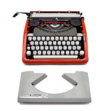 Typewriter hermes baby orange coral and blue cursive revised ribbon new
