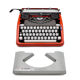 Typewriter hermes baby orange coral and blue cursive revised ribbon new