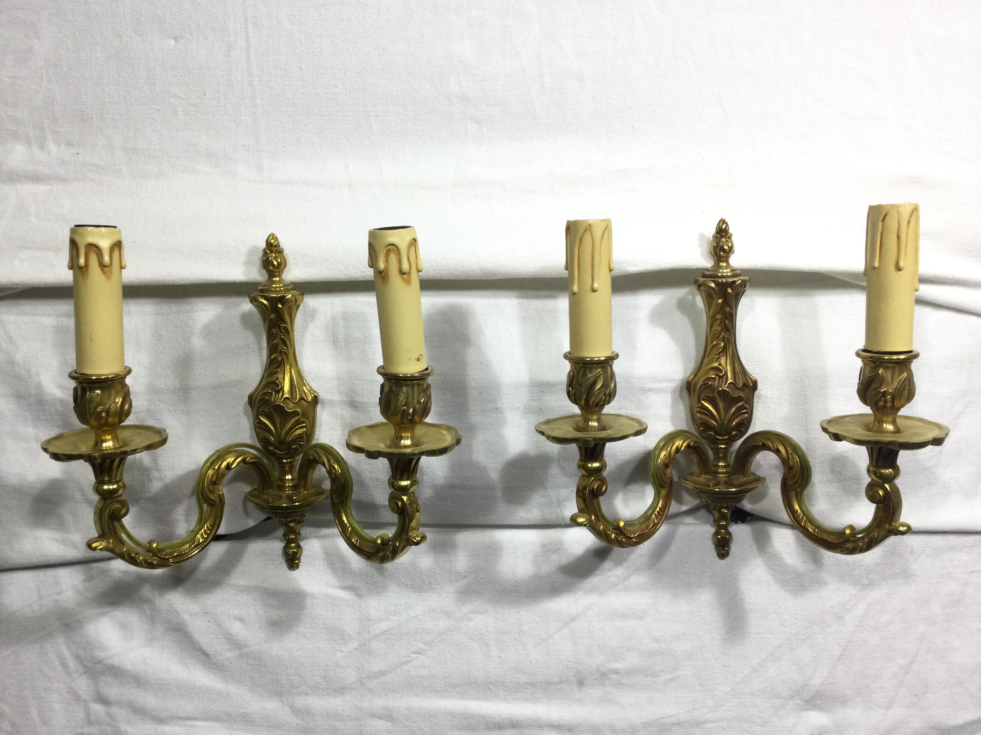 Pair of sconces Bronze 2 Lights