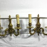 Paire d’appliques bronze 2 lumières