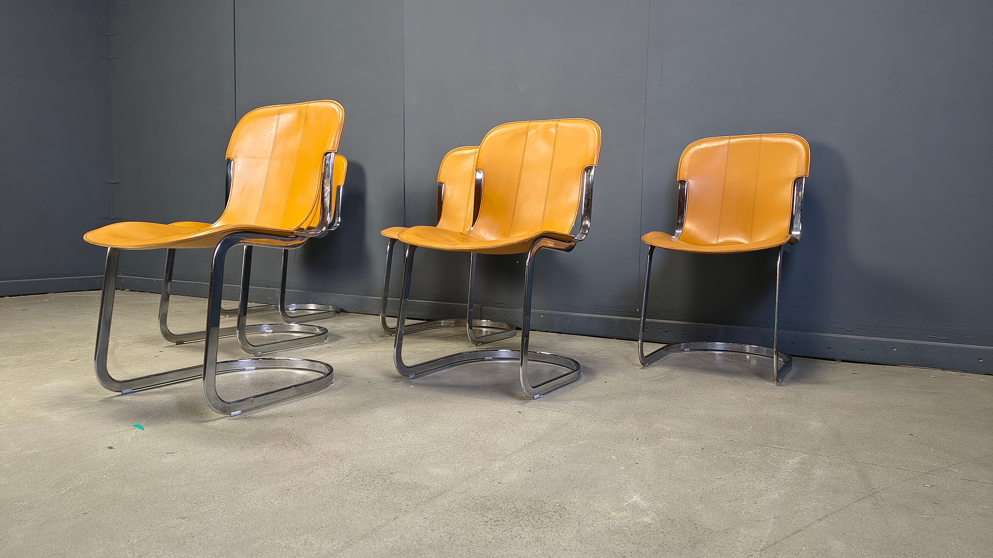 Vintage dining chairs by Cidue set of 6, 1970s