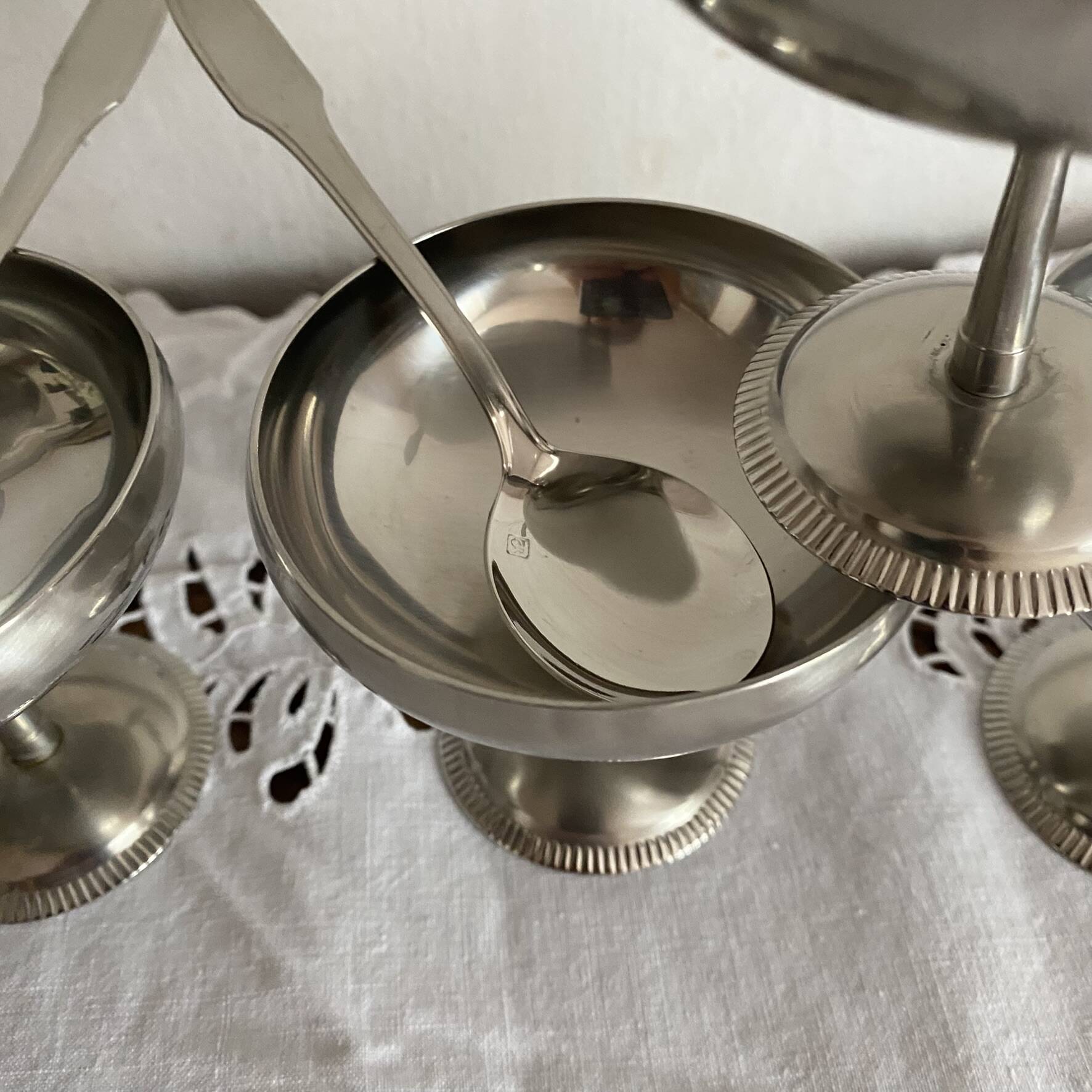 Stainless steel footed bowls Jean Couzon