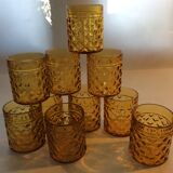 10 vintage "pineapple" glasses