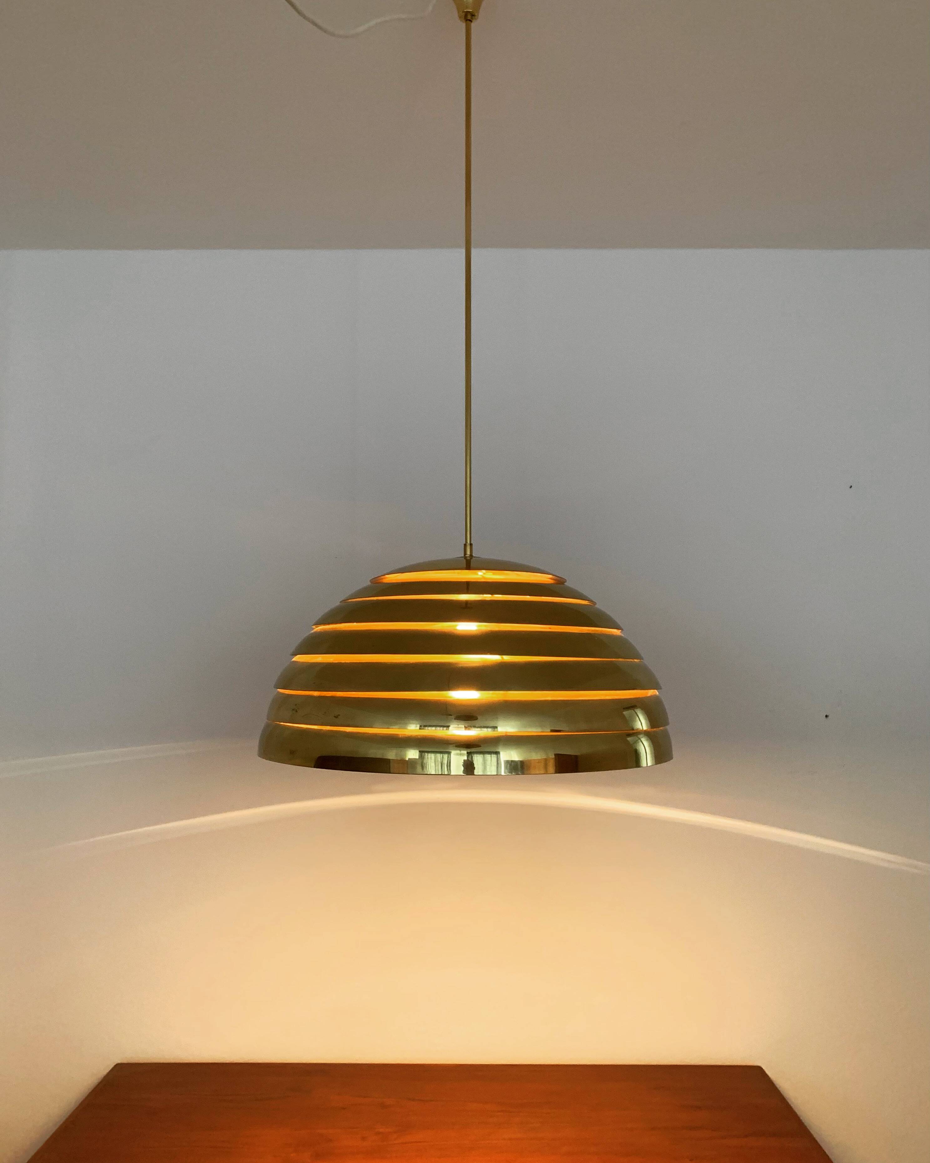 Brass Dome Pendant Lamp by Vereinigte Werkstätten
