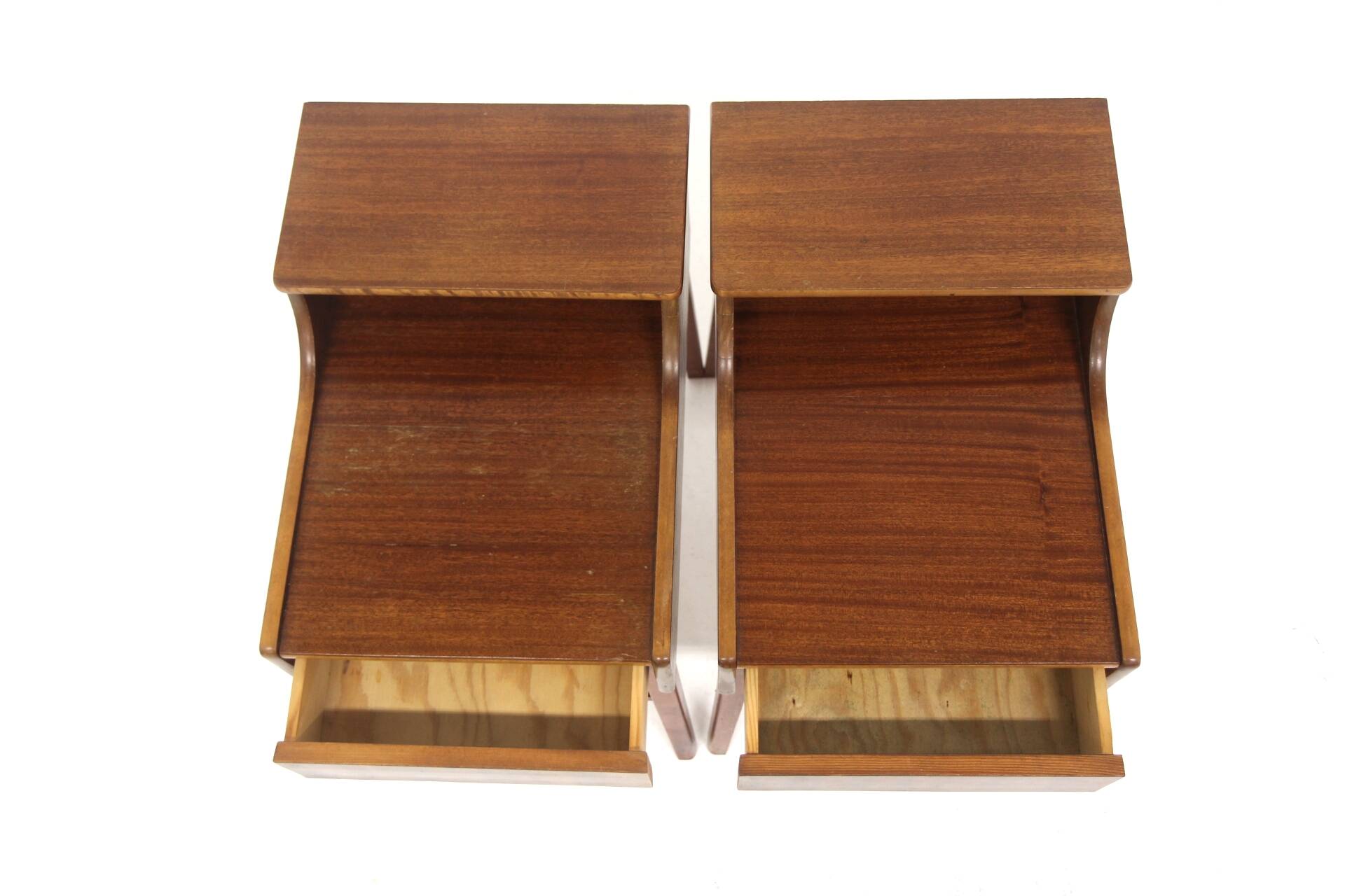 Set of 2 Scandinavian mahogany bedside tables, Sweden, 1960