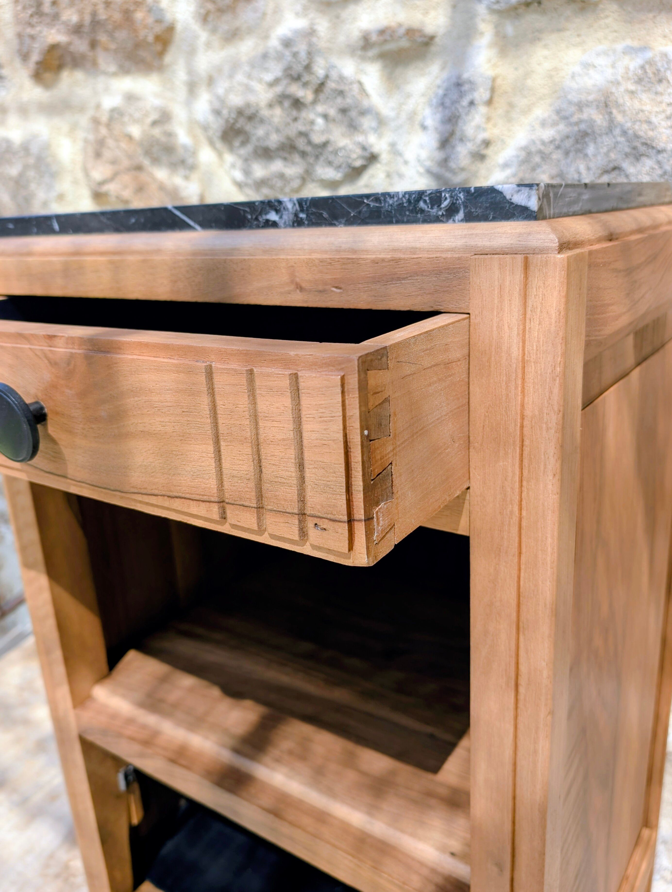 Art Deco Walnut Cabinet Maker Nightstand