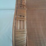 Rattan armchair and wicker vintage