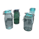 Old jar La Lorraine and The ideal in thick glass light green and dark green
