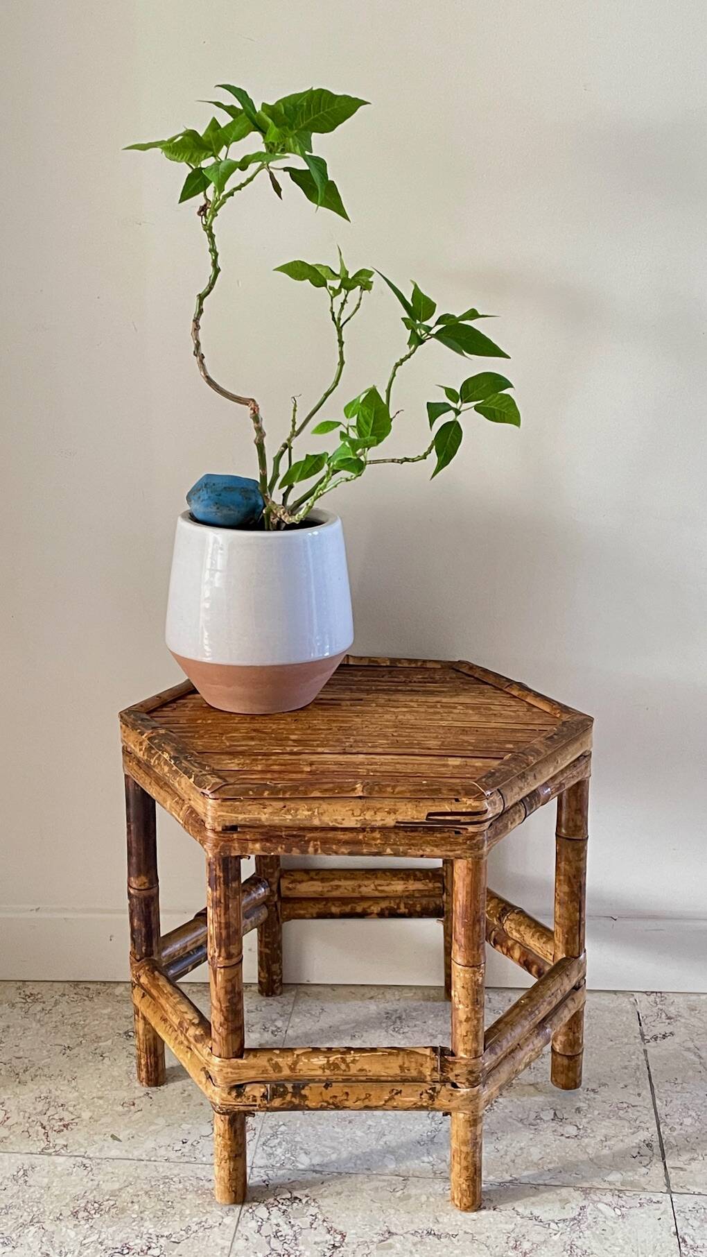 Table basse en bambou vintage