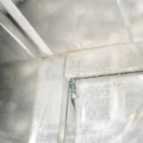 Desserte vintage en plexiglas et verre