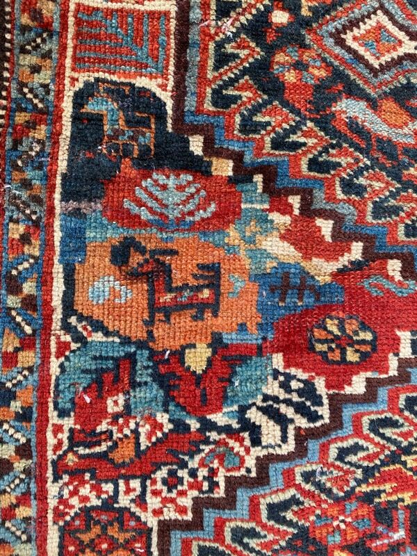 Ancient persian ghashghai carpet 130x182 cm