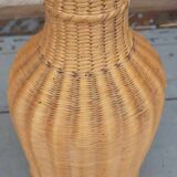Vintage wicker bottle vase