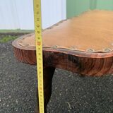 Pair of vintage French three-legged chairs with Breton style backrest, wooden seat 1960s